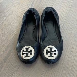 Tory Burch Minnie Flats - Silver Hardware